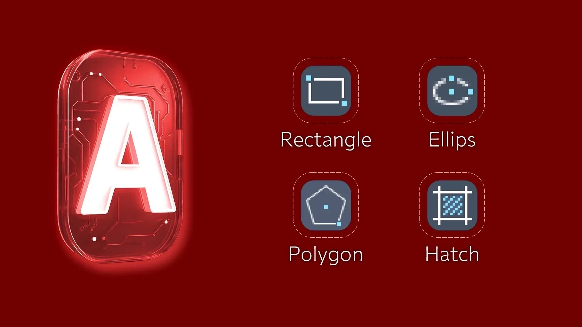 جلسه4 : Polygon , Ellips , Rectangle و Hatch در اتوکد